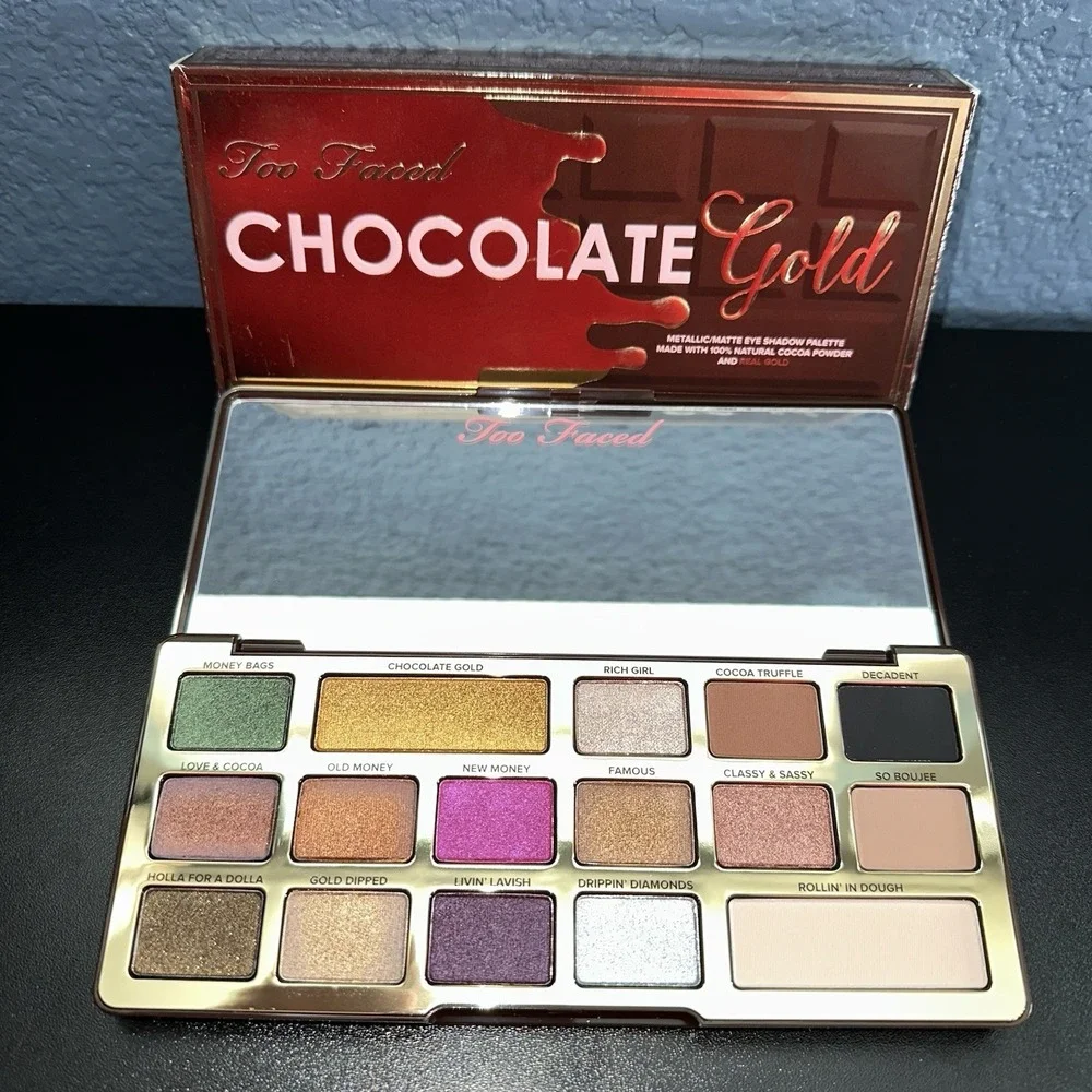 Too Faced Chocolate Gold Metallic & Matte Eyeshadow Palette Discontinued NIB HTF